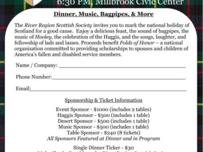 St. Andrew’s Day Scottish Dinner Coming to Millbrook Civic Center Nov. 21; Register Now