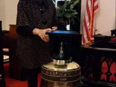 Descendants Present New Bell for Ivy Creek Church in Autauga County this morning During Special Ceremony