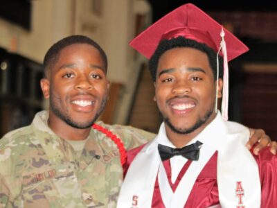 Celebration Gets Better When Brother Stationed  In Texas Makes a Surprise Visit for Graduation
