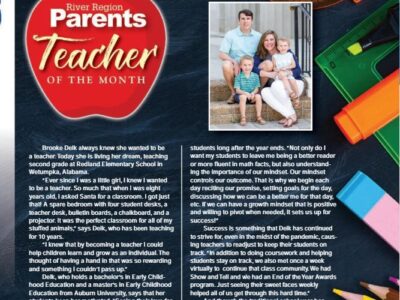 Delk Brooke, of Redland Elementary School, Named River Region Teacher of the Month for June