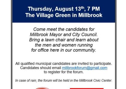 Millbrook Men’s Club to Host Municipal Election Candidates Forum Aug. 13 for Mayoral, Council Positions