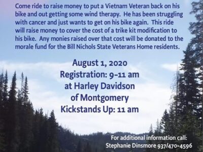 Operation Combat BikeSaver of Tallassee Promoting ‘Return to Wind Therapy Ride’ Aug. 1 to help Local Vietnam Veteran Battling Cancer