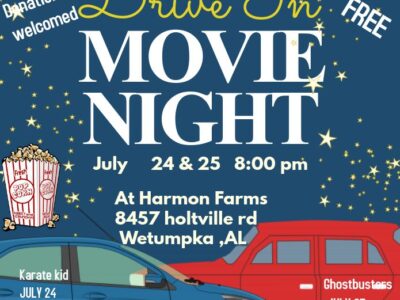 Remember Drive-In Theatres? The Idea is Alive, Well and FREE in Slapout! Coming up…Karate Kid July 24, Ghostbusters July 25