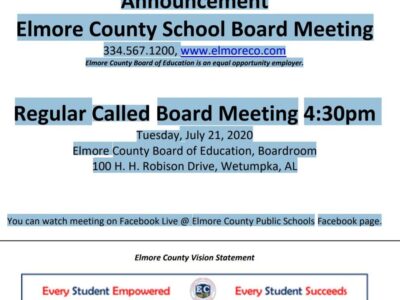 Elmore County School Board to Meet Tuesday at 4:30 p.m.; Watch it Live on Facebook