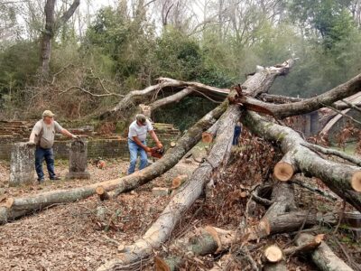 OAHS Thankful for Volunteers at ‘Massive’ Cleanup Project at Old Asbury Cemetery Today