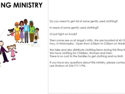New Community Resource: Angel’s Attic Clothing Ministry in Wetumpka