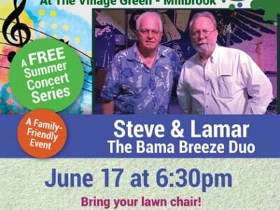 Steve & Lamar: The Bama Breeze Duo is coming to the Village Green in Millbrook Thursday!