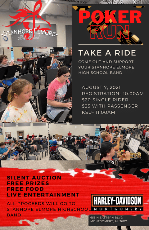 Poker Run, Silent Auction and More set for Aug. 7 to Benefit Stanhope Elmore High School Band