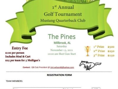 Mustang Quarterback Club Hosting Inaugural Golf Tournament at The Pines Nov. 13