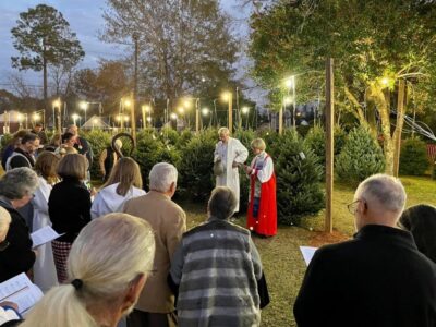Alabama Bishop Blesses the Christmas Trees at St. Michael and All Angel’s Tree Lot in Millbrook