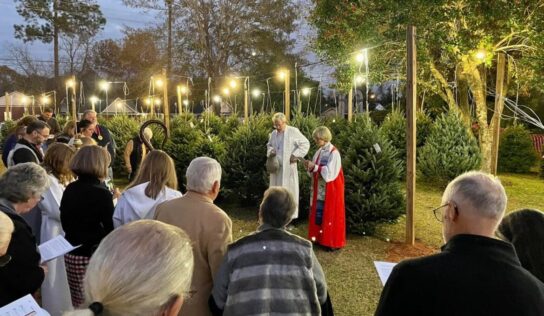 Alabama Bishop Blesses the Christmas Trees at St. Michael and All Angel’s Tree Lot in Millbrook