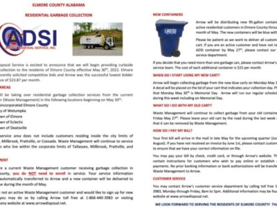 Information Regarding Elmore County’s New Residential Garbage Collection Service Provider