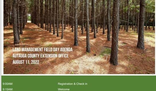 Land Management Field Day is Aug.11 at Autauga County Extension Office