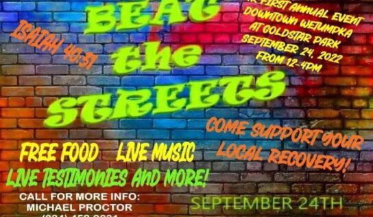 “Beat the Streets” Prevention and Recovery Resource Group to Host Inaugural Event at Gold State Park on Saturday, September 24