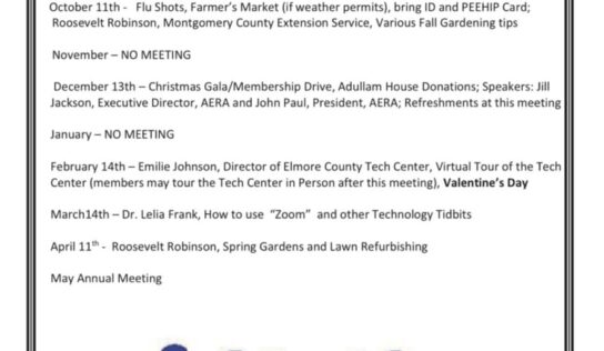 Elmore County Education Retirees Association Meeting Dates Set