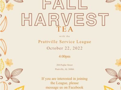 Prattville Service League Hosting Membership Tea Oct. 22           