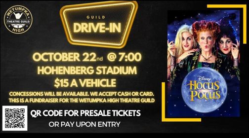 Wetumpka Theatre Guild: Drive-In Movie for Oct. 22 is ‘Hocus Pocus’