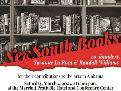 NewSouth Books: Prattville to Honor Randall Williams and Suzanne La Rosa at Dinner March 4