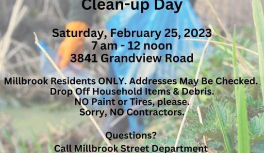 Millbrook Clean-Up Day is Saturday; for Millbrook residents only