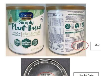 Powdered infant formula voluntarily recalled; Customers Advised to Dispose of Affected Product