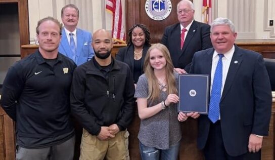 State Champion Wrestler Juliana Eldridge Recognized at Elmore Commission Meeting