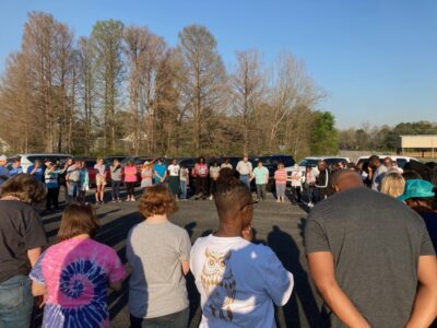 Area Churches take part in Prayer Walk at MMS, SEHS after student deaths
