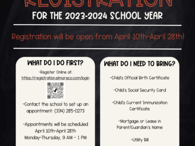 Coosada Elementary Kindergarten Registration Information