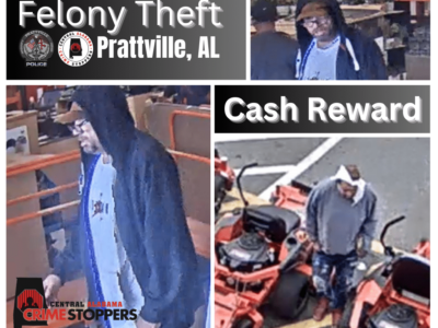 Prattville – Police Seeking Identity of Theft of Property 1st Degree Suspect