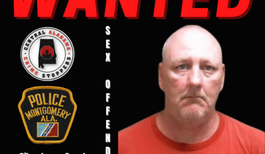 Registered Sex Offender Sought; Cash Reward offered by Central Alabama CrimeStoppers