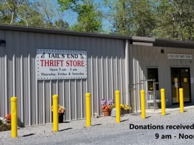 Have you visited the Tails End Thrift store? All money benefits Humane Society of Elmore County