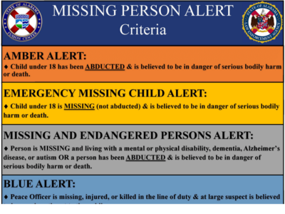 Alabama Expands Missing and Endangered Person Alert To Include Abducted Adults