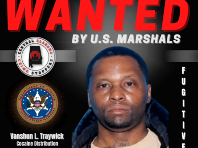 Vanshun Lavon Traywick Wanted by Marshals for Distributing Cocaine; CrimeStoppers Offers Reward