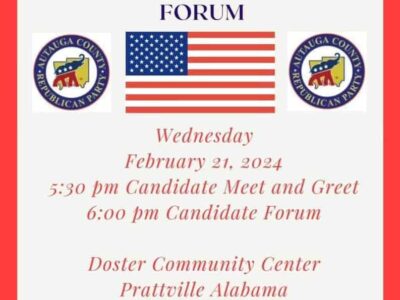 Candidates in upcoming election will speak tonight at Doster Center in Prattville; Public welcome
