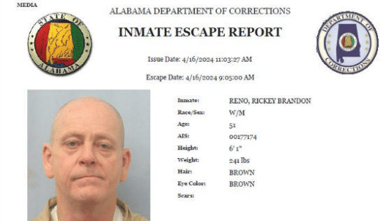 DOC reports inmate Rickey Reno has escaped from Hamilton Work Release