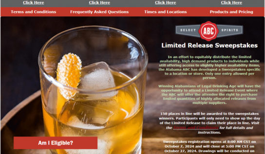 Alabama ABC Board to conduct annual limited whiskey release sweepstakes
