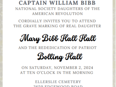American Revolution Real Daughter to be Honored at Ellerslie Cemetery in Millbrook Nov. 2