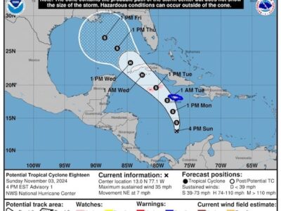 Potential Tropical Storm Rafael is brewing, no threat to Central Alabama