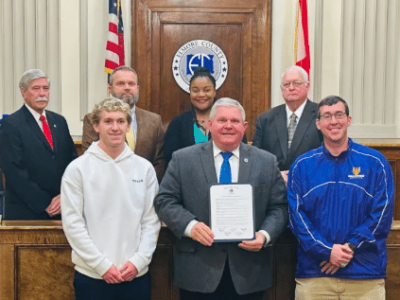 Tallassee Swimmer Camden Mask Recognized by Elmore Commission