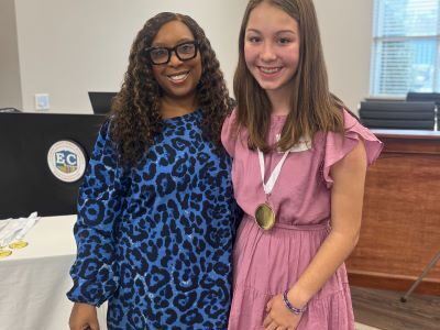 Makenna Burton of WMS Wins District Spelling Bee