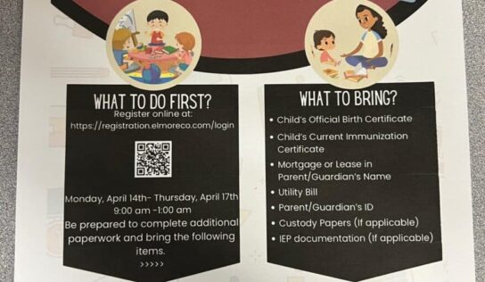 Kindergarten registration for Coosada Elementary is April 14-17