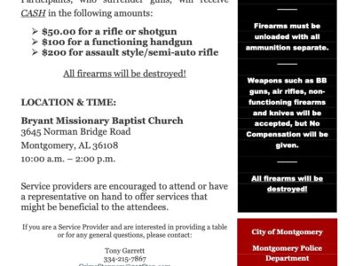 Gun Buyback event is June 28 in Montgomery; All firearms will be destroyed