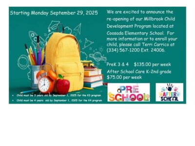 Millbrook Child Development Program is Re-Opening Soon at a new location.
