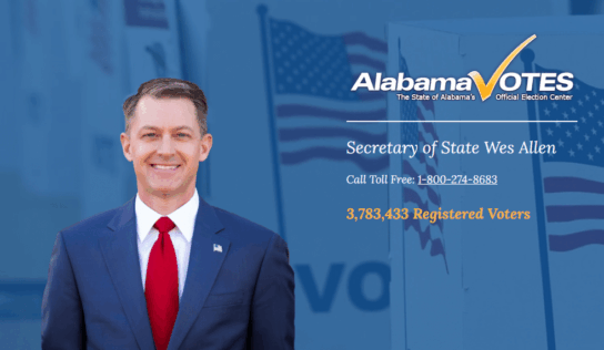Secretary of State Wes Allen encourages Alabamians to visit AlabamaVotes.gov ahead of Aug. 26th municipal elections