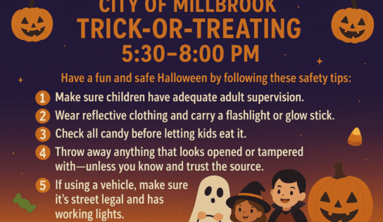 Millbrook announces trick-or-treating schedule, Halloween safety guidelines