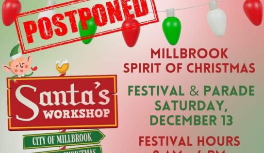 City of Millbrook reschedules annual Christmas festival, parade due to inclement weather
