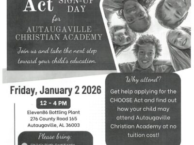 Autaugaville Christian Academy to host CHOOSE Act Sign-up Day