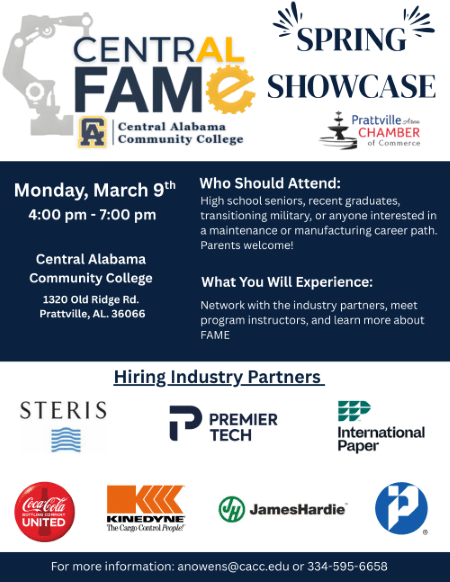 Spring Showcase to highlight manufacturing career opportunities in Prattville