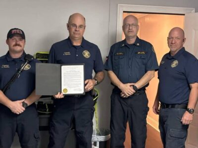 Pine Level honors Volunteer Firefighters after life saved with new equipment